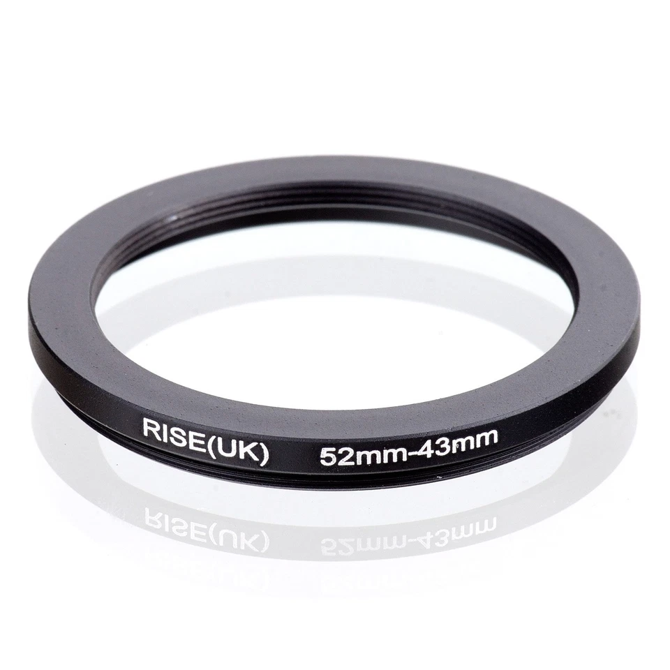 RISE(UK) 52mm-43mm 52-43 mm 52 to 43 Step down Ring Filter Adapter black - Image 1 of 3