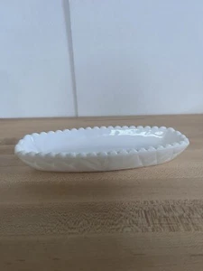 Vintage Antique White Milk Glass 9 1/2" Relish Candy Butter dish - Picture 1 of 11