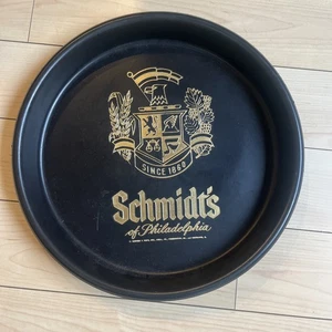 Vintage 13" Black Plastic Schmidt’s Of Philadelphia Bar Beer Advertising Tray - Picture 1 of 4