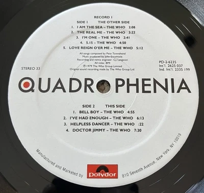 The WHO - Quadrophenia Soundtrack 2LP 1979 • PD26235 * RECORD 1 ONLY * /nMINT - Image 1 of 4
