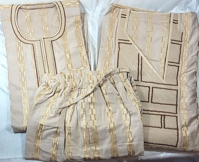 Men's 3pc Salwar Kameez Kurta w/ Kaftan Thobe - Champaign - 51" Chest - Image 1 of 4