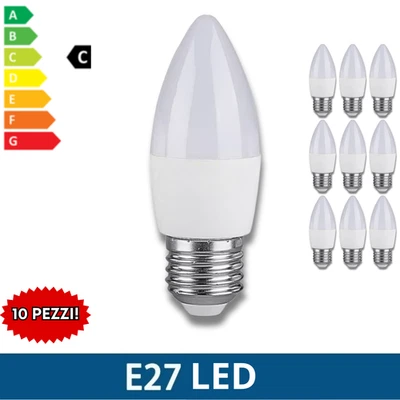 10 LAMPADINE LED E27 CANDELA | 3W 6W 9W 12W 15W | LUCE FREDDA NATURALE CALDA - Immagine 1 di 3