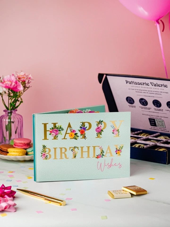 Patisserie Valerie 3D Pop-Up Chocolate Birthday Flowers Card