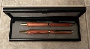 Handmade Wood Pen Pencil Set Dayacom Click Ballpoint Twist Gift Box Executive - Bild 1 von 6