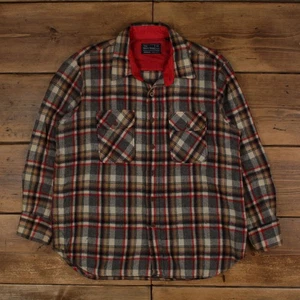 Vintage The Men's Shop Plaid Shirt Button XL 80s JCPenney Mens Long Sleeve Red - Picture 1 of 9