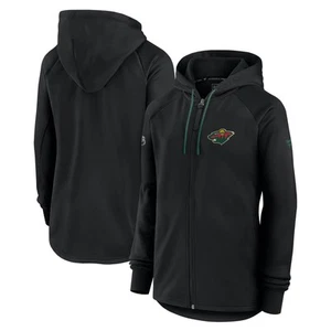 Women's Fanatics  Black Minnesota Wild Authentic Pro Rink Fleece Full-Zip Jacket - Picture 1 of 3