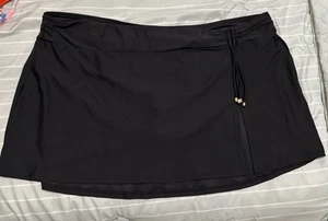 New Time & Tru Black Plus Side Slit Skirt Swim Bathing Suit Bottoms Size 3X - Picture 1 of 5