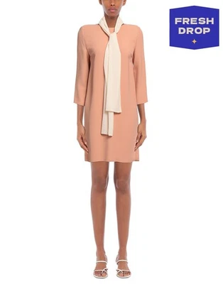 PVP €400 ELISABETTA FRANCHI Vestido recto US2 IT38 XS Bufanda desmontable  Foto 1 de 4