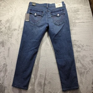 True Religion Geno Jeans Herren 34x32 Blau Dark Shivering Wash Relaxed Slim Denim - Bild 1 von 13