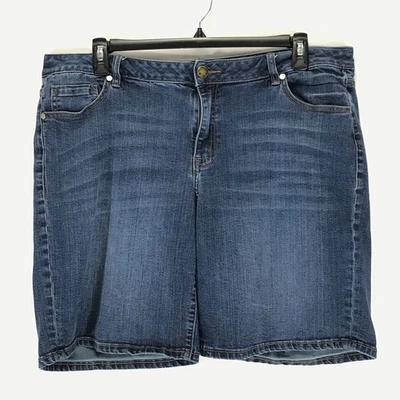 Lane Bryant Mid-Rise Denim Bermuda Shorts Women's Plus Size 20 Stretch Summer - Image 1 of 4