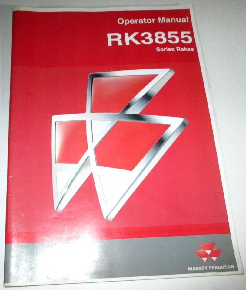 *Massey Ferguson MF RK3855 Rake Operators/Owners/Maintenance Manual ORIGINAL! - Image 1 of 4