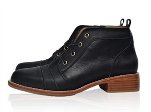 NUEVAS Botas con Cordones Bali ELF Hechas a Mano Pasaje •8• Zapatos Botines de Cuero Negro $190 - Imagen 1 de 14