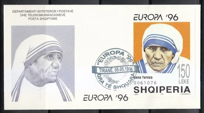 Albania 1996 FDC cover Mi Block 107 Sc 2508 Mother Teresa - Image 1 of 2