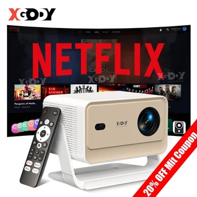 XGODY Video Beamer Google TV LED Projektor WiFi Android TV 4K Heimkino Autofokus - Bild 1 von 4