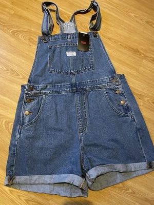 Levi Women Dungaree Shorts Size M BNWT - Image 1 of 4