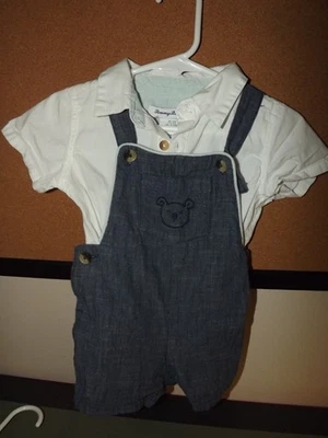Traje de bebé Tommy Bahama 12 Mos. Mono blanco de una pieza con azul Foto 1 de 4