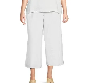 Neu mit Etikett ~ Bryn Walker weite Leinenhose elastischer Bund weiß ~ Größe 3X - Bild 1 von 6