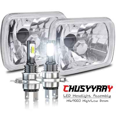 For Chevy Express Cargo Van 1500 2500 3500 Pair 7x6 5x7 LED Headlights High/Low - Image 1 of 4