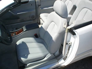 MERCEDES BENZ W208 2 FRONT LEATHER SEAT COVERS W. HEADS CLK320, CLK430 1998-2003 - Picture 1 of 3