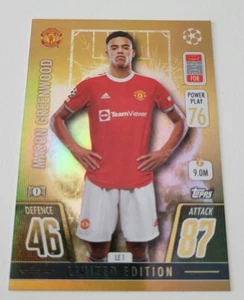 2021/22 Match Attax UEFA - Mason Greenwood Gold Limited Edition LE1 RARE - Bild 1 von 1