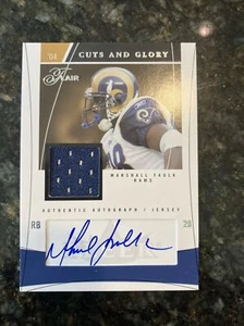 Marshall Faulk Auto 2004 Flair Cuts and Glory Autograph Game Used Jersey /50 - Picture 1 of 2