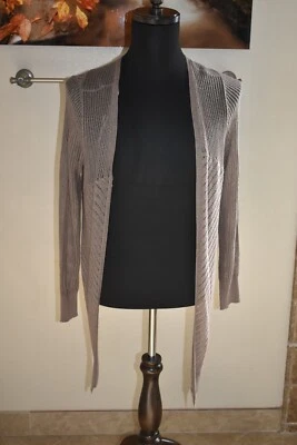 Cárdigan Thalia Sodi Mujer Talla L Beige Oscuro Marrón Frente Abierto Suéter Cubrir Foto 1 de 4