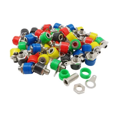 25PCS/lot 5 Color 4mm Banana Binding Post 4mm Banana Socket Plug Adapter - Image 1 of 4