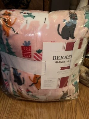 Manta de felpa para gatos de Navidad Berkshire 60x70 rosa gatos sombreros astas Foto 1 de 4