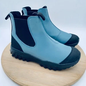 Woden Shoes Womens 5.5 Blue Rubber Chelsea Boot Ankle Waterproof - Picture 1 of 11