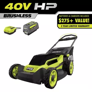 RYOBI 40V HP Brushless 20 in. Cordless Battery Walk Behind Push Lawn Mower - Picture 1 of 10