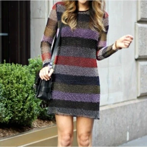 RUNWAY H&M STUDIO Beaded Paris Fashion Week Dress Long Sleeve Mini Size 6 - Picture 1 of 9