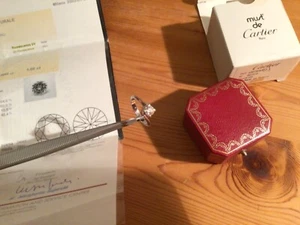 CARTIER ANELLO IN ORO 18K E PLATINO BRILLANTE SOLITARIO X C.T. 1 F COLOR - Imagen 1 de 3
