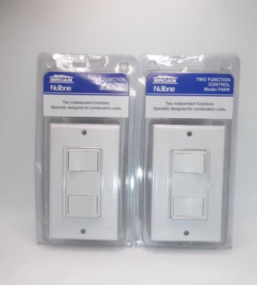 Broan-NuTone® P68W Control de 2 Funciones, 15 Amperios, 120V, Blanco "Lote de 2" Foto 1 de 4