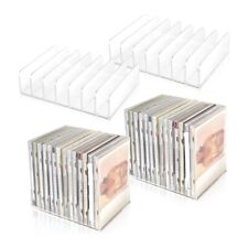 4 Pcs Clear Acrylic CD Holder with Tackable CD DVD Display Rack CD Storage9234