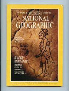 National Geographic August 1981 Sharks, Molokai, Maya Cave Art Yellowstone River - Picture 1 of 2