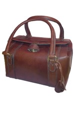 Borsa o Borsetta a bauletto in cuoio vintage originale