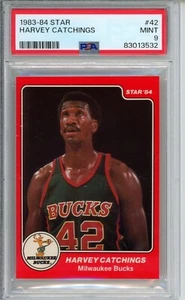 1983-84 Star #42 Harvey Catchings PSA 9 Mint Corners Centered Milwaukee Bucks - Picture 1 of 2