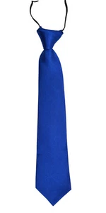 Boys Kid's Stylish Jacquard Woven Fastener Up Stretchy Pre-tied Neckties - Picture 1 of 15