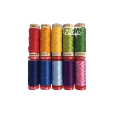 Aurifil Thread Kogin Essentials 10 SMALL SPOOLS COTTON (5xFloss, 5x12wt) - Image 1 of 2