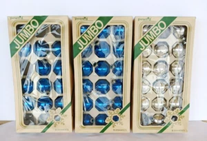 Vtg Pyramid 18 Set Jumbo Pack 1 3/4” Christmas Ornaments 29 Blue & 15 Silver - Picture 1 of 4