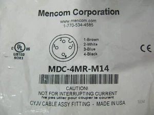 (NEW) Mencom 4Pin M12 Male Receptacle MDC-4MR-M14 - Picture 1 of 3