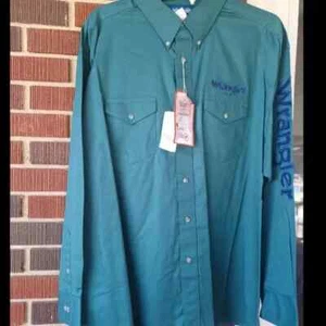 Wrangler Collared Logo Longsleeve Button Western Shirt NEW - Picture 1 of 5