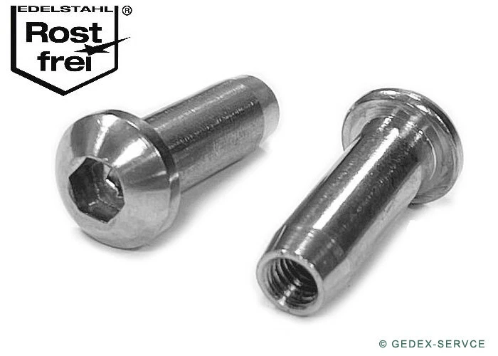 Hülsenmuttern M5 M6 M8 M10 / LINSEKOPF m. ISK Innengewinde EDELSTAHL A4 AISI 316 - Bild 1 von 4