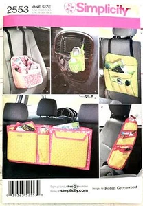 Simplicity Sewing Craft Pattern 2553 Car Organizers 5 Options Uncut Factory Fold - Picture 1 of 3