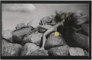 SIGNED DIBOND PICTURE " COINS " IMAGE MADE BY FAMOUS MODEL *HELENA CHRISTENSEN* - Picture 1 of 11