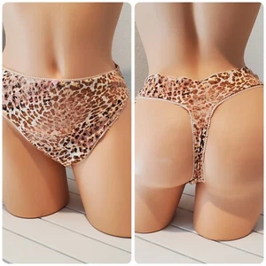 Victorias Secret Thong Panty Leopard Print Sunset 100% Cotton 9/2XL NWT - Picture 1 of 6