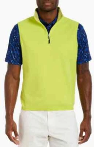 NWT $148 Robert Graham Offshore Knit Quarter Zip Golf Vest Lime Size L - Picture 1 of 4