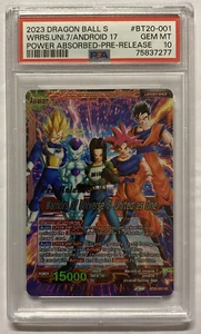 Warriors of Universe 7, United as One PRERELEASE BT20-001 PSA 10 GEM MT DBS CCG - Picture 1 of 2
