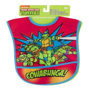 Teenage Mutant Ninja Turtles 2 Toddler Bibs COWABUNGA! 6 M+ Water Resistant NEW - Picture 1 of 11