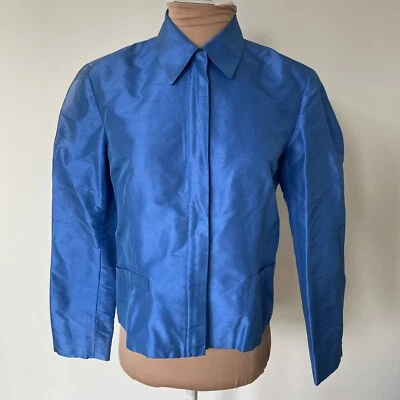 Chaqueta Ralph Lauren Collection Classics Etiqueta Negra Dupioni Azul Seda Texturizada 4 Foto 1 de 4